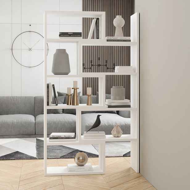 Designový regál na knihy FADNA - bílá
