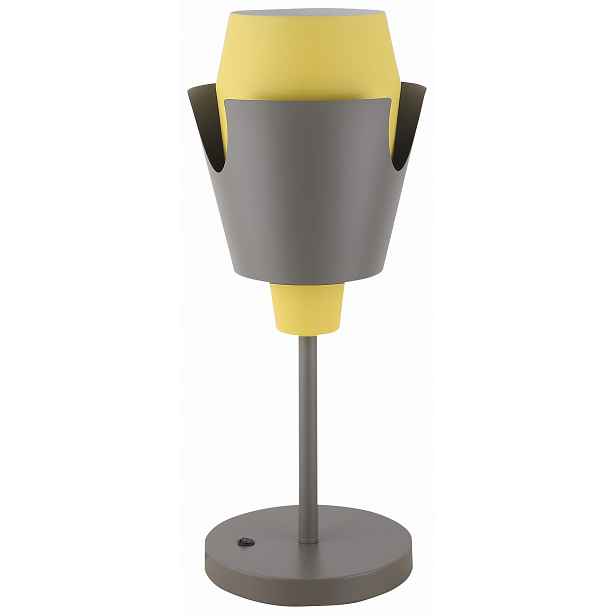 noční stolní lampa, moderní šedá, žlutá, s vypínačem 54 cm Candellux
