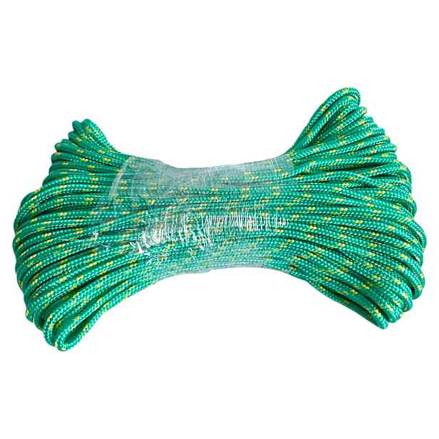 PPF 6 Polypropylenové lano pletené s jádrem - průměr 6mm, 50 metrů zelené