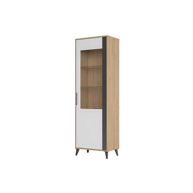 Szynaka Vitrína Moet 10 65 cm pravá ořech americký Jackson/bílý/grafit
