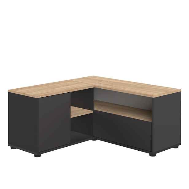 TV stolek v dekoru dubu v černo-přírodní barvě 90x45 cm Angle – TemaHome