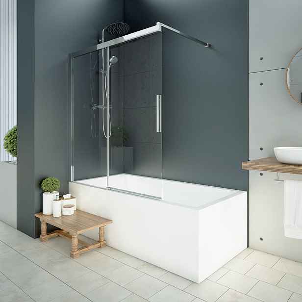 WELLNESS KV2 120 Vanová zástěna s posuvnými dveřmi, 117,5-120cm, sklo 6mm