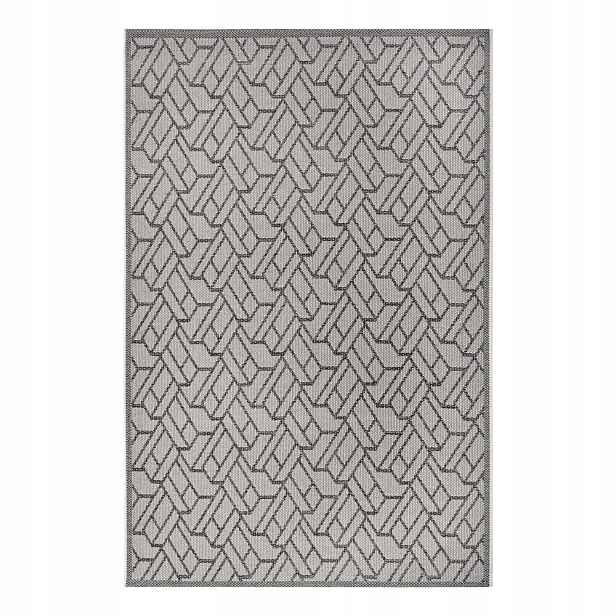 Koberec na terasu 200x290 cm typu sisal, plochý, šedo krémový