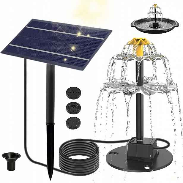 Fontána S Solárním Vodním Čerpadlem 2.5 W 180 L/h 9 Koncovek