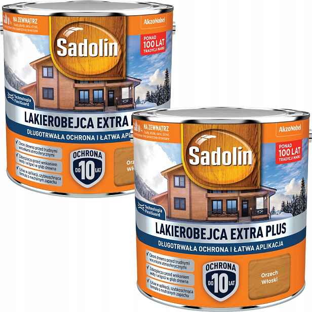 Set Sadolin Extra Plus 2x2,5L Lakobejca Na Dřevo Vlašský Ořech 5L