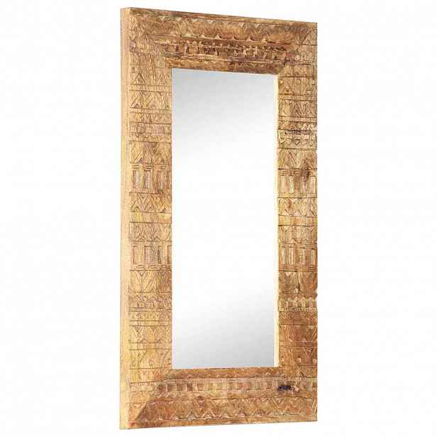 vidaXL Ručně vyřezávané zrcadlo 80 x 50 x 2,5 cm masivní mangovník