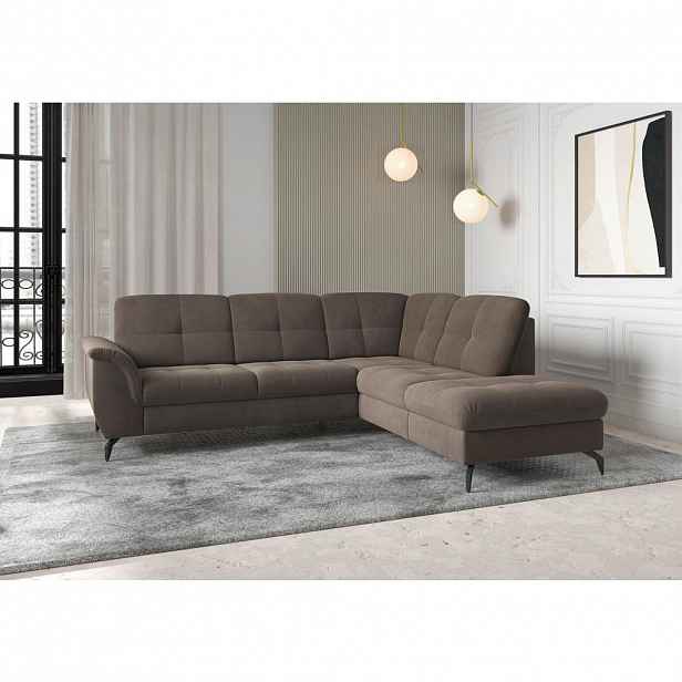 Sit & More ROHOVÁ SEDAČKA, textil, tmavě hnědá
