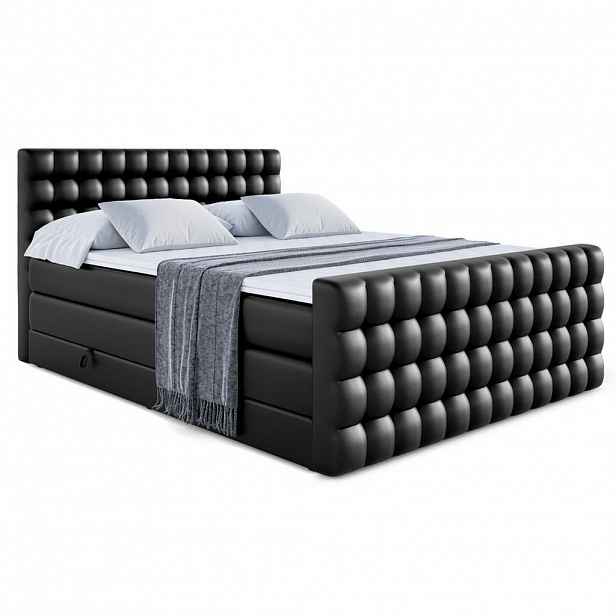 ALTDECOR POSTEL boxspring VIONE-Z KING – 120 x 200 – H3/H4 – vysoce lesklá černá