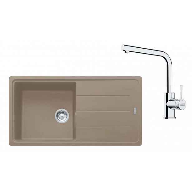Franke - Kuchyňský set G264KA, fragranitový dřez BFG 611 a baterie FS 3230.031, kašmír/chrom 114.0700.739