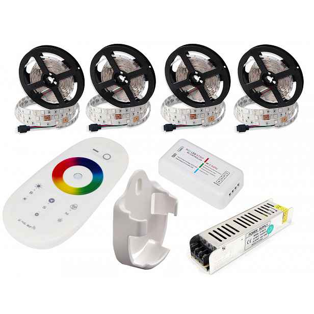 Led Rgb Bílá 5050 Set Páska 20 m Dálkový Ovladač Dotyk