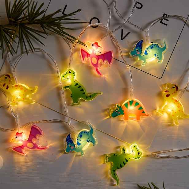 TEMU 1ks Dinosauří LED řetězová světla - Na baterie, ve vintage stylu, vhodná pro ložnici, pracovnu a dekoraci oken, ideální volba pro oslavy