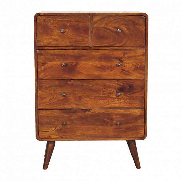 Artisan Furniture NOČNÍ stolek s jednou zásuvkou, nástěnný, 1 zásuvka, 1 otevřená přihrádka, hnědý
