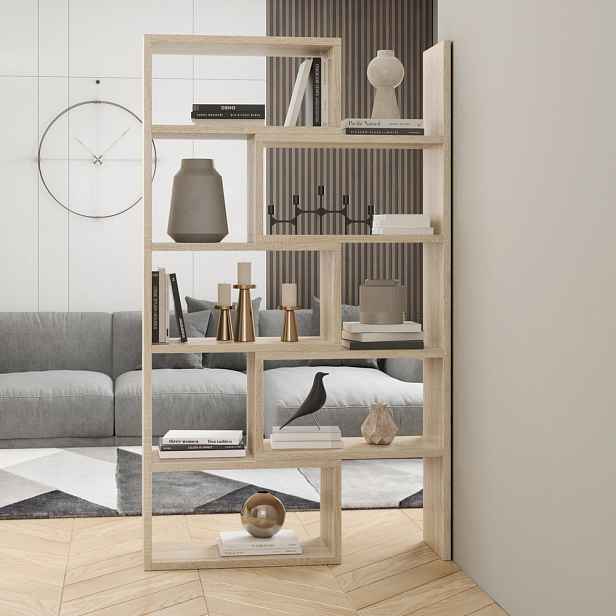 Designový regál na knihy FADNA - dub sonoma