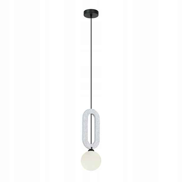 Italux Závěsná lampa Masso Černá Filcová Oválná 1xG9 Bílá Kula