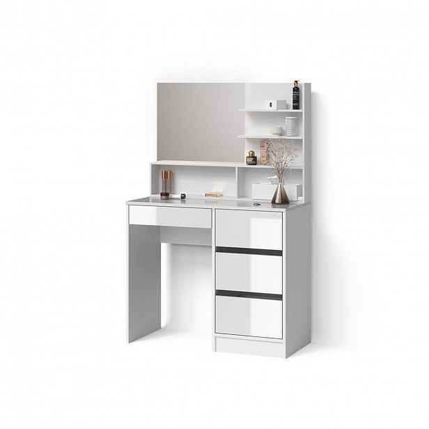 Livinity® TOALETNÍ STOLEK Imola Bílá 90 cm se zrcadlem