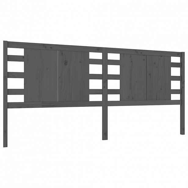 vidaXL Čelo postele šedé 206 x 4 x 100 cm masivní borovice