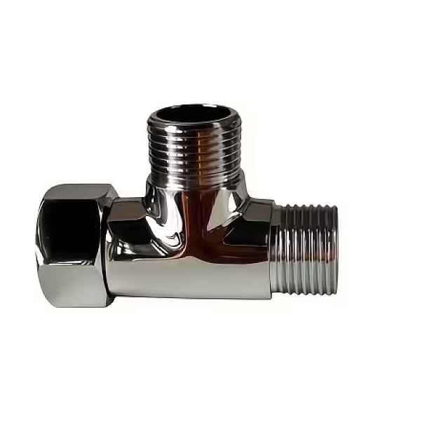 Eco produkty T-kus 3/8" s jednou otočnou maticí - T adaptér s maticí 3/8" x 3/8" x 3/8" povrch lesklý chrom