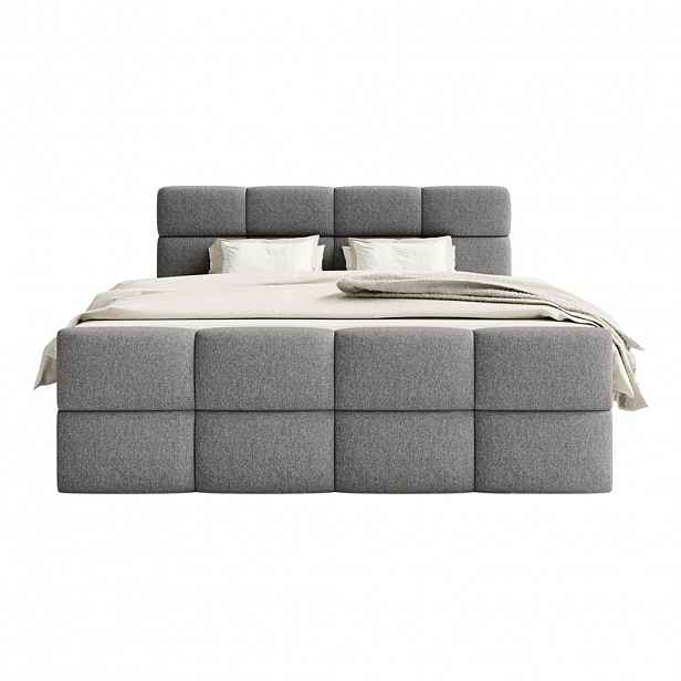 Fedve BOXSPRINGOVÁ POSTEL ALZEA 200x200 cm, Tmavě šedá