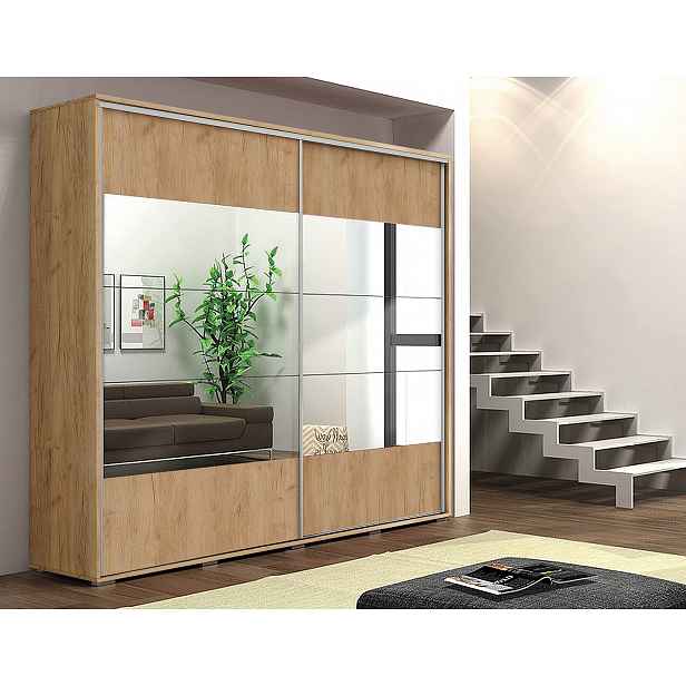 Šatní skříň Ska A17 Barva korpusu: Čokoláda, Rozměry: 150 cm, Dveře: Čokoláda