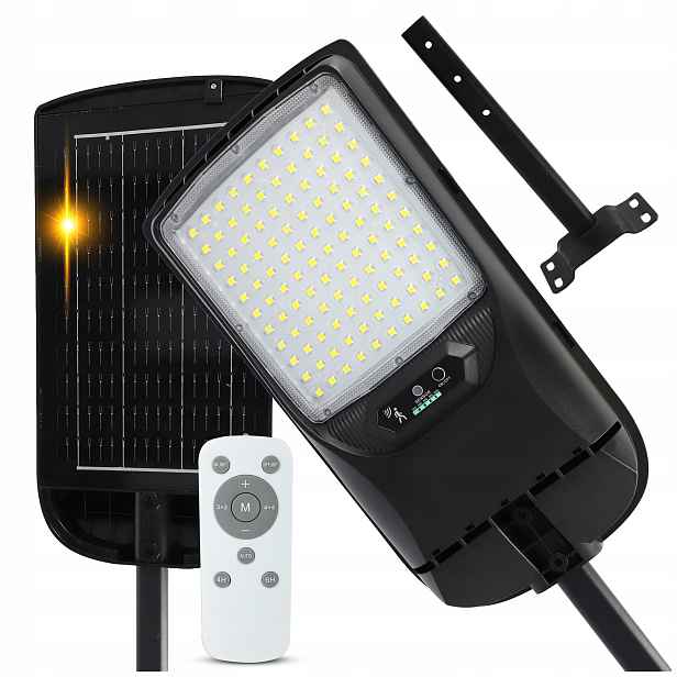 Solární Lampa Led pouliční lampa 100W Snímač soumraku pohybu IP65 Ovladač