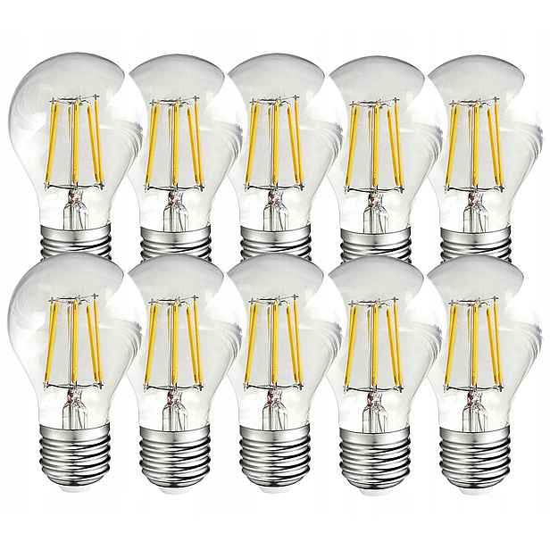Sada 10x Led žárovka 7W 60W A60 E27 Polux 3000K