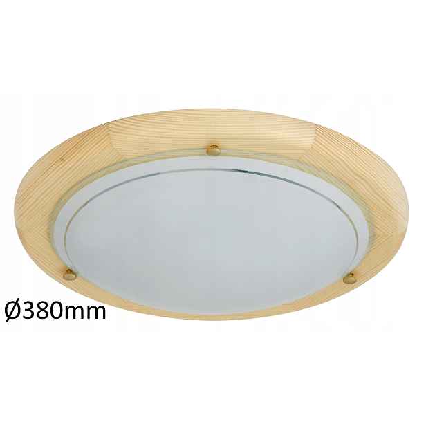 Stropní Svítidlo s dřevem 38 cm E27 2x60W přírodní kulatý Ufo 5421 Rabalux