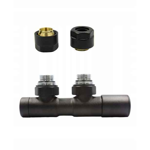 Ventil reg 50 mm Twins černý mat pravý Cu