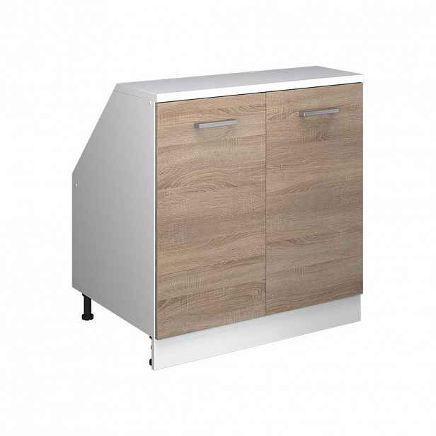 Vicco KUCHYŇSKÁ SKŘÍŇKA POD ŠIKMOU STŘECHU R-Line Sonoma 80 cm se 2 dveřmi, korpus skříně hloubka 60 cm
