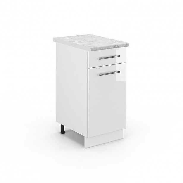 Vicco SPODNÍ SKŘÍŇKA KUCHYŇSKÉ LINKY Fame-Line Bílá vysoký lesk 40 cm , PD Mramor