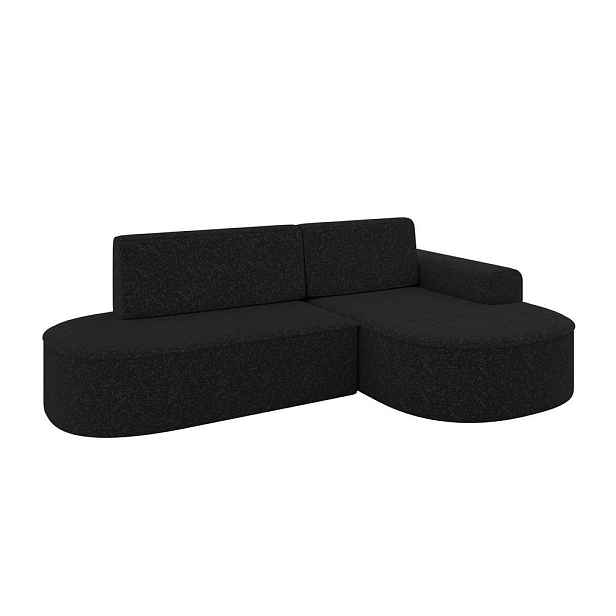 ALTDECOR ROHOVÁ SEDAČKA s funkcí spaní a otomanem, pravá MARI-L1-S 283x167x85 Černá Žinylka