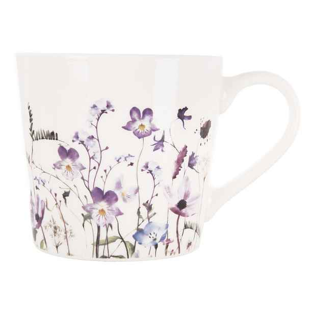 Bílý/fialový porcelánový hrnek 430 ml Louka – Orion