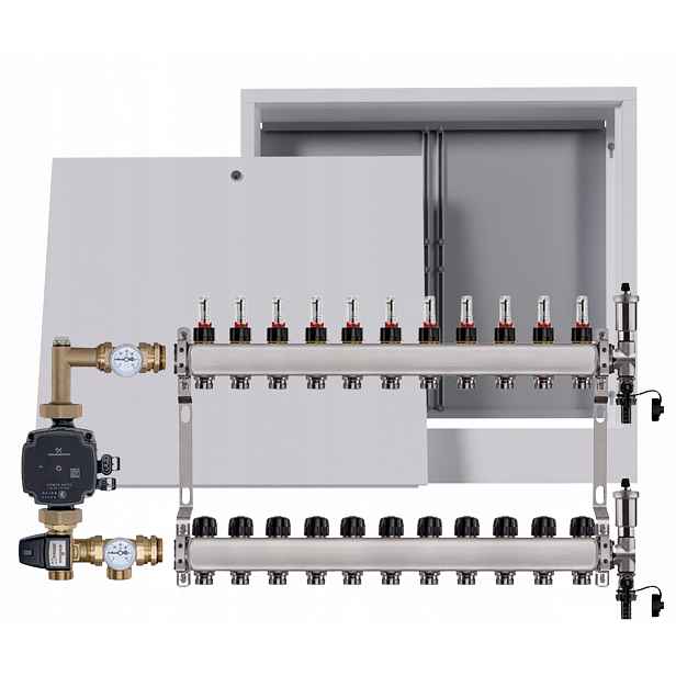 Nerezový rozdělovač pro podlahu 11, nástěnný box Pumpa Grundfos