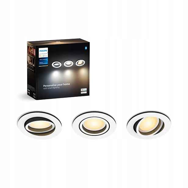 Podomítkové Led svítidlo 3x 4,2W Cct kulaté bílé Philips Hue