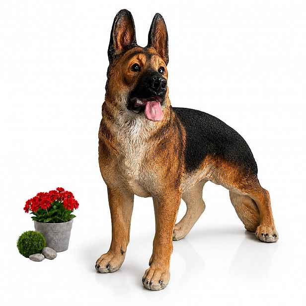 Relaxdays FIGURKA Přírodní barvy pes německý ovčák 114 cm