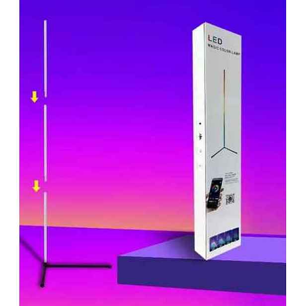 Verk 12330 Rohová Led stojací lampa Rgb, dálké ovládání, 150 cm, černá