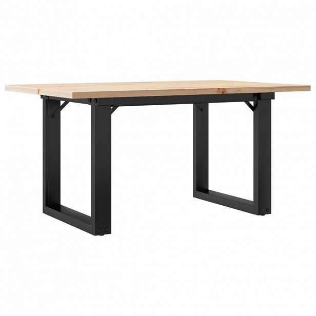 vidaXL Konferenční stolek s O rámem 80x50x40 cm borové dřevo a ocel