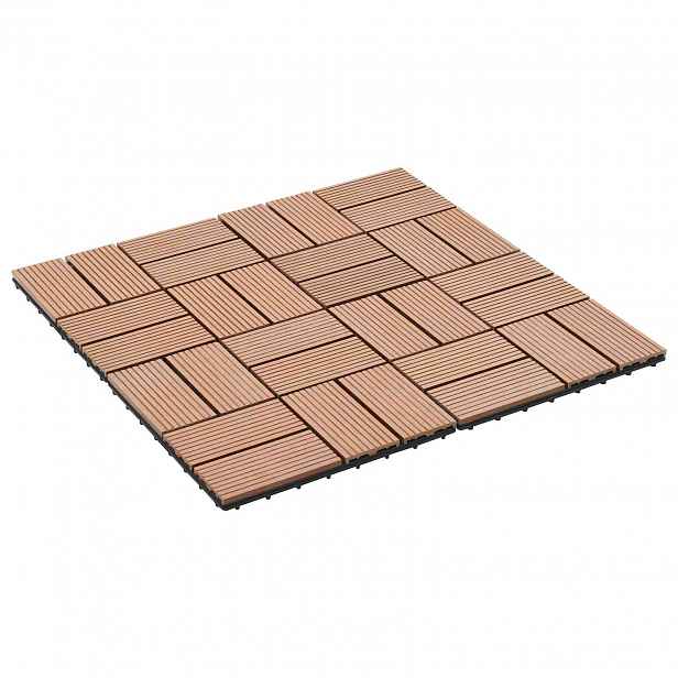 vidaXL Dlažba na terasu 22 ks Hnědá 30 x 30 cm WPC