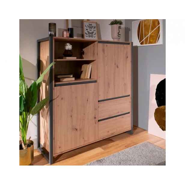 Vysoká skříňka Denver, dub artisan/antracit