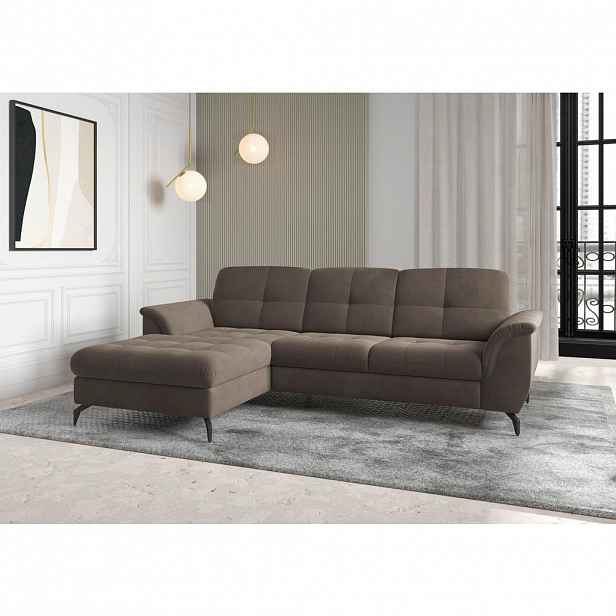 Sit & More ROHOVÁ SEDAČKA, textil, tmavě hnědá