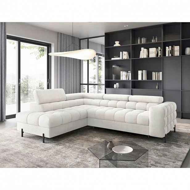 MID.YOU ROHOVÁ SEDAČKA, textil, bílá