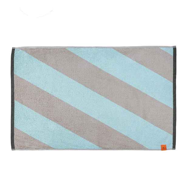 Koupelnová předložka z bio bavlny v mentolové barvě 50x80 cm Diagonal – Mette Ditmer Denmark