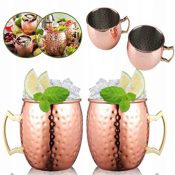 Měděné hrnky Moscow Mule, Moscow Mule Sada 4 koktejlových hrnků