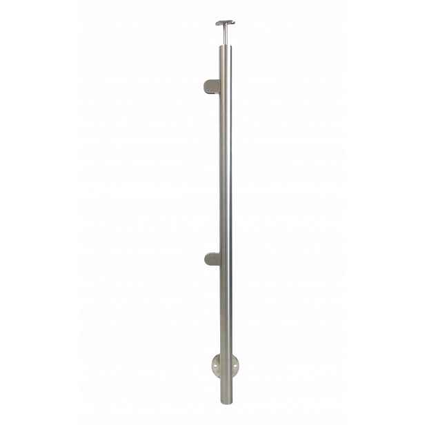 Pravý sloupek zábradlí pro sklo, boční montáž Ø 42,4 x 1130 mm