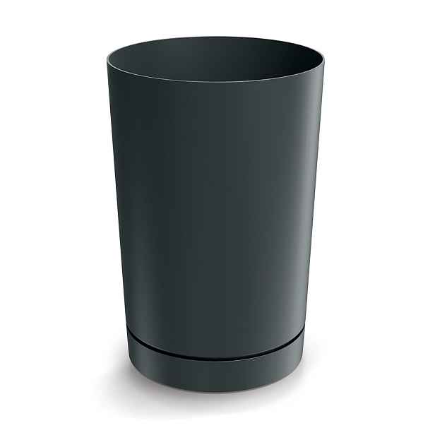 Prosperplast Plastový květináč TUBOS 30 cm tmavě šedý