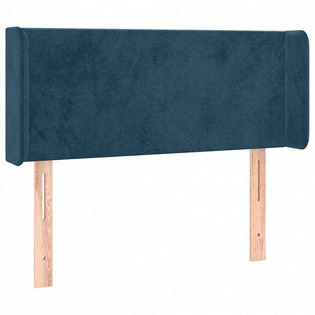 vidaXL Čelo postele typu ušák tmavě modrá 93x16x78/88 cm samet