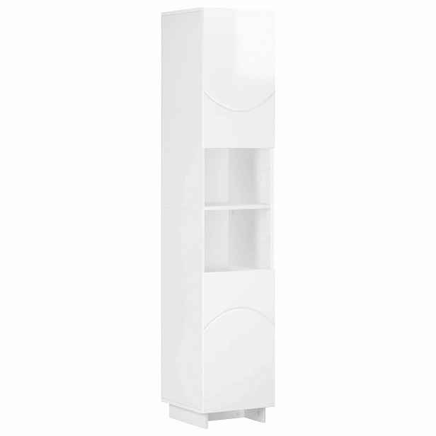 vidaXL Koupelnová skříňka Bílá s vysokým leskem 36,5 x 38 x 180 cm