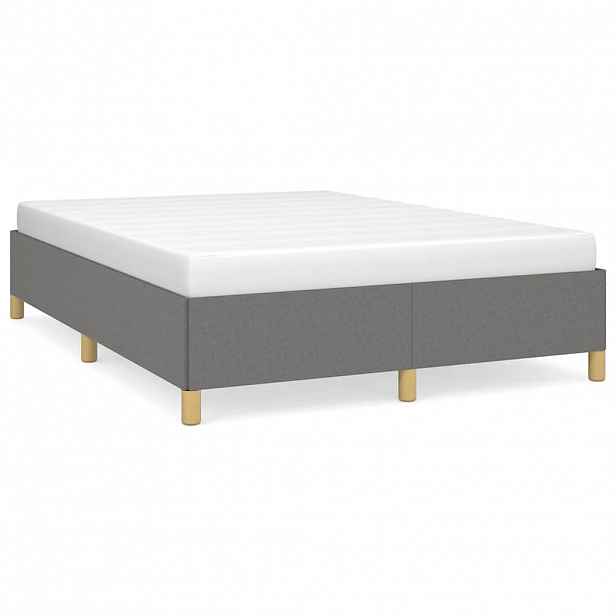vidaXL Rám postele bez matrace tmavě šedý 140 x 190 cm textil