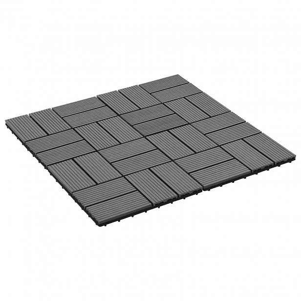 vidaXL Dlažba na terasu 22 ks Šedá 30 x 30 cm WPC