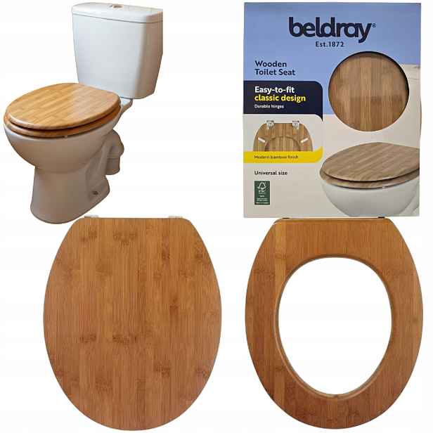 Wc sedátko s bambusovou dýhou Standard Pěkná tmavá barva Bambus