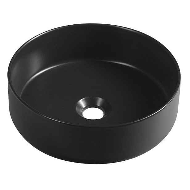 Isvea INFINITY ROUND keramické umyvadlo na desku, průměr 36cm, černá mat